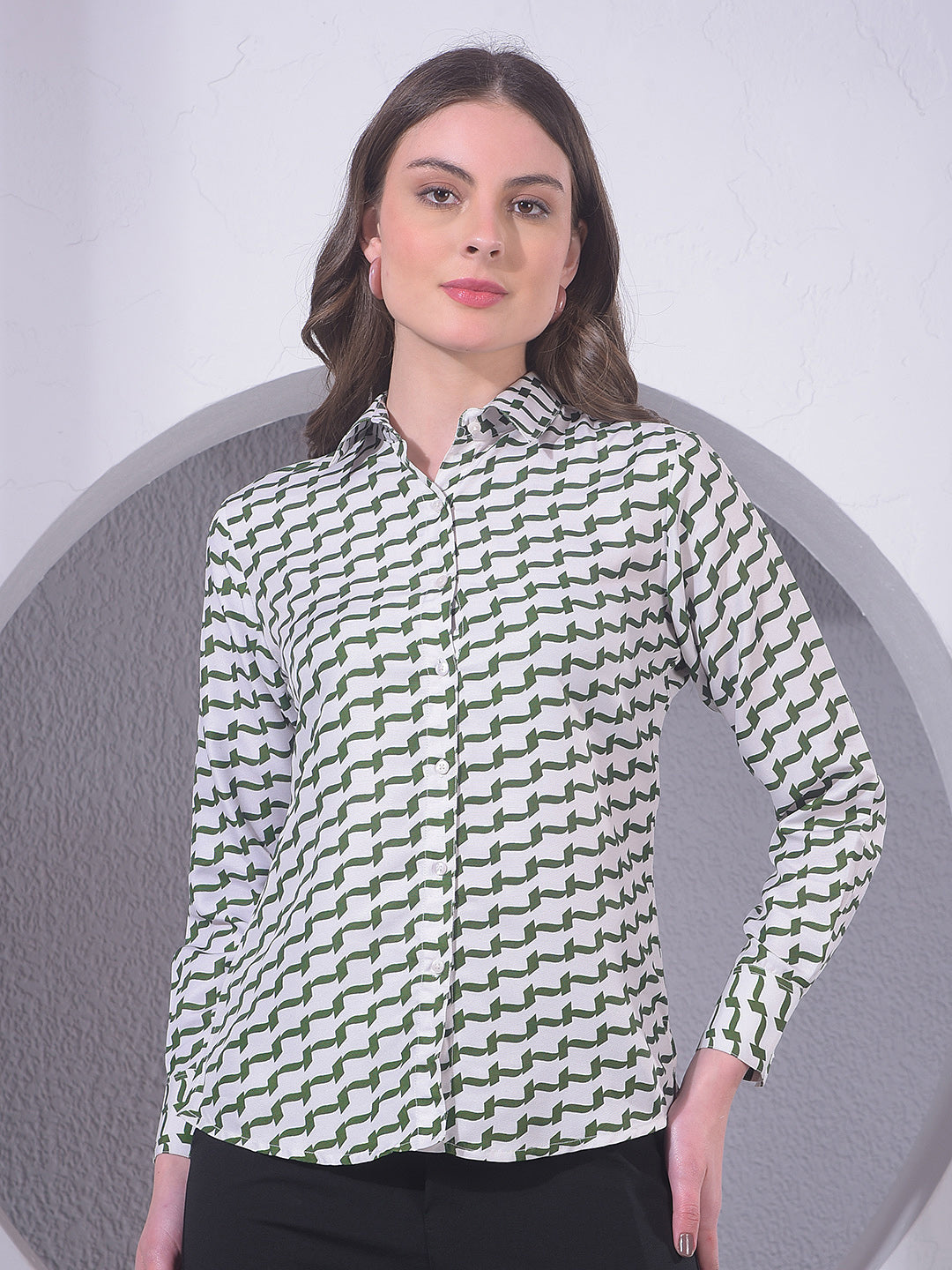 miss forever off white printed tunic