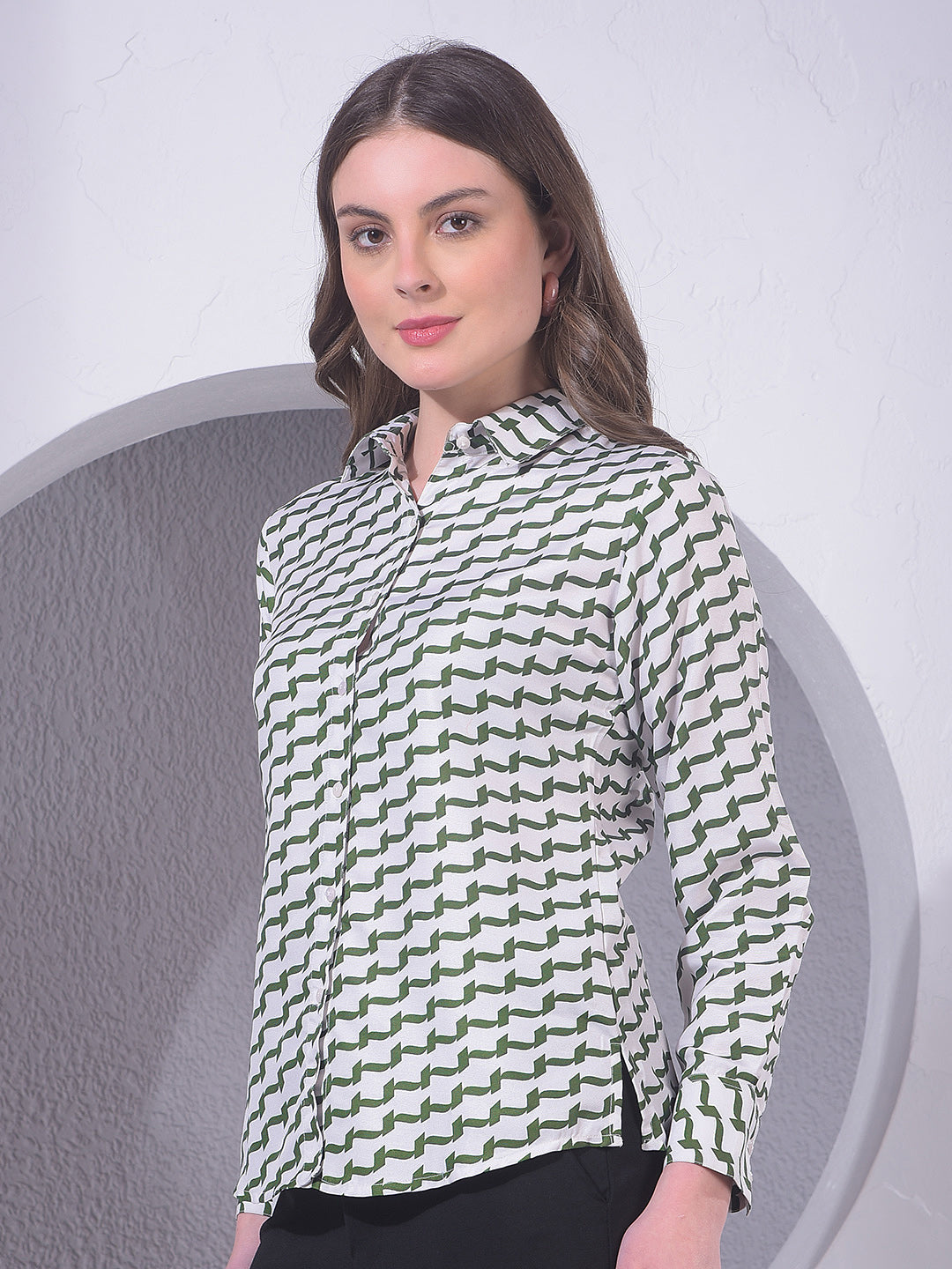 miss forever off white printed tunic