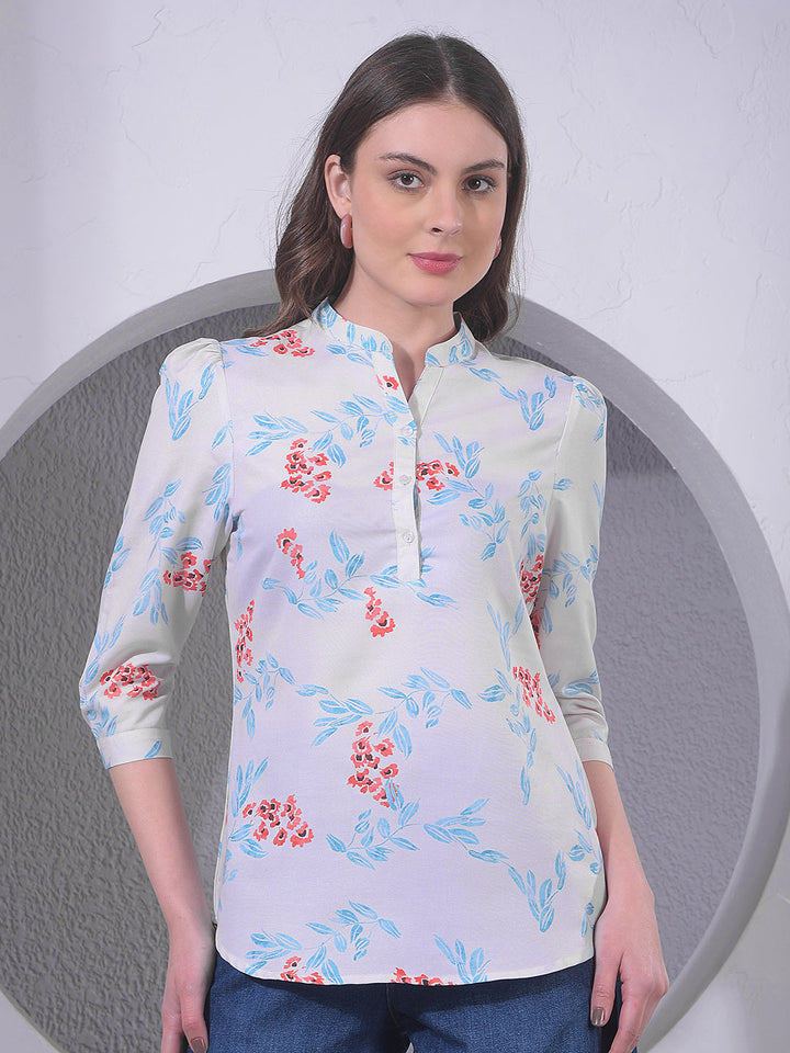 miss forever off white printed tunic