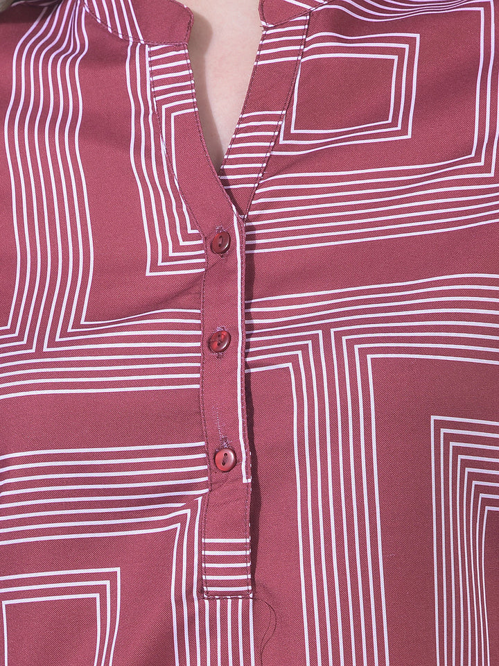 MISS FOREVER MEHROON PRINTED TUNIC