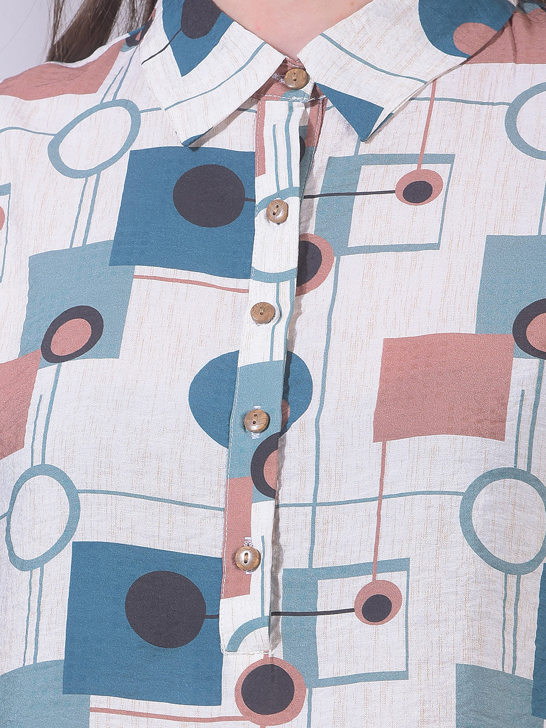 MISS FOREVER CREAM PRINTED TUNIC