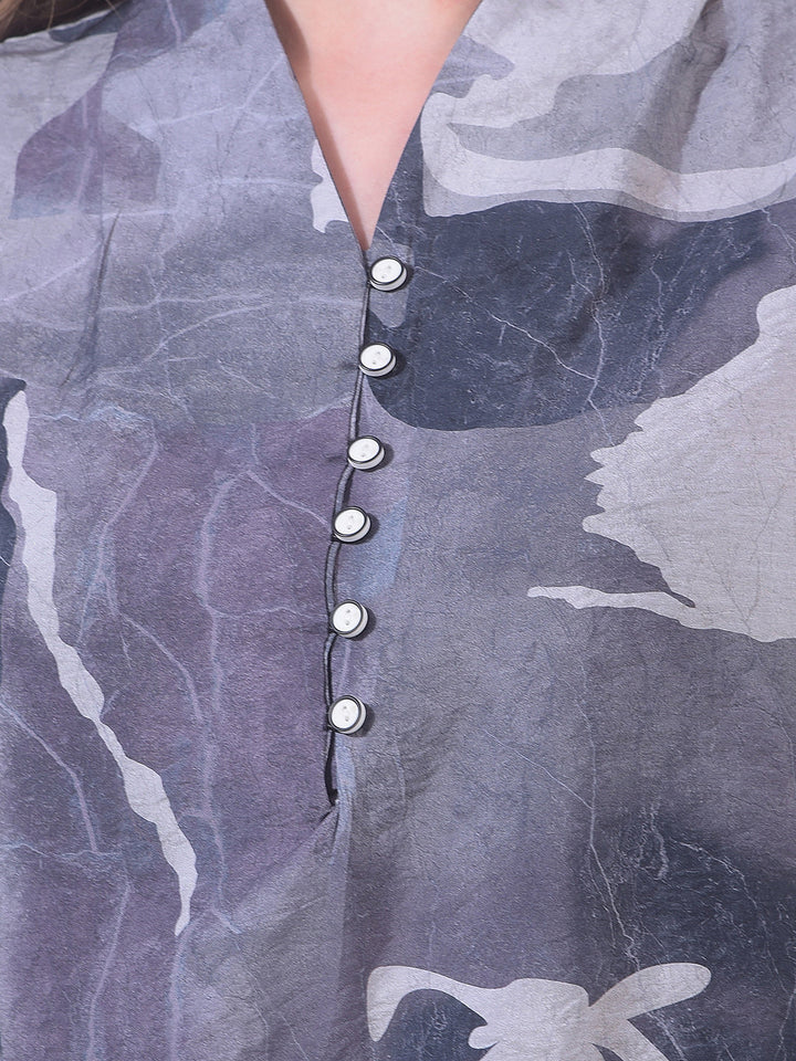 MISS FOREVER GREEN PRINTED TUNIC