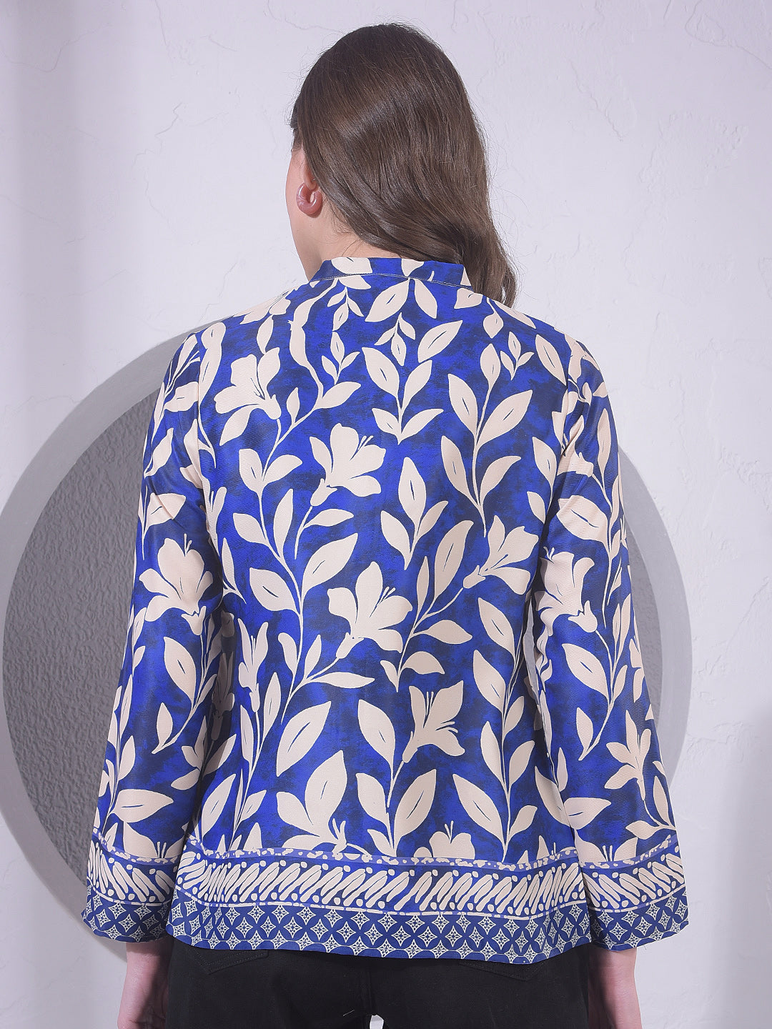 miss forever navy printed tunic