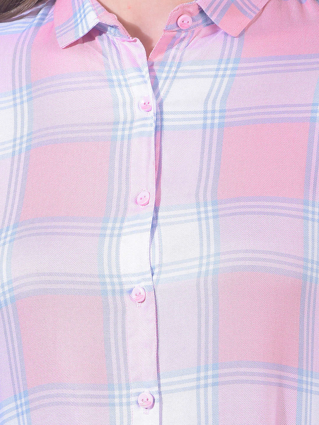 MISS FOREVER PINK CHECKED TUNIC
