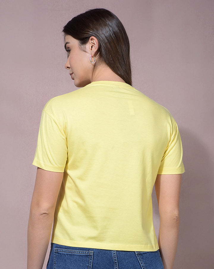 miss forever yellow printed top