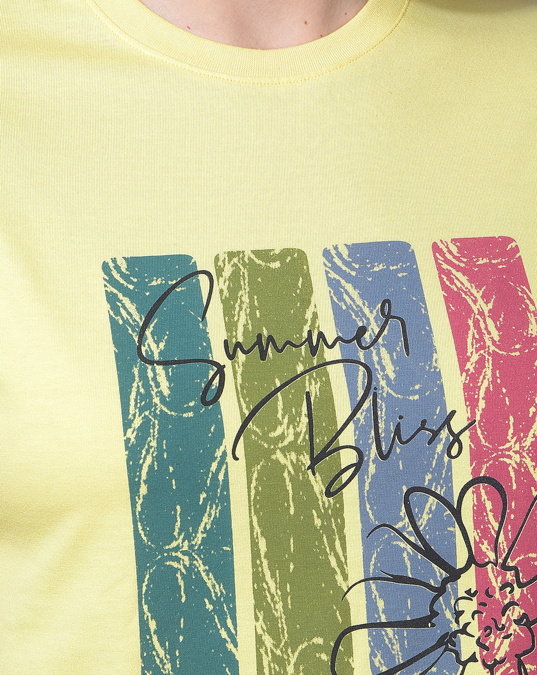 miss forever yellow printed top