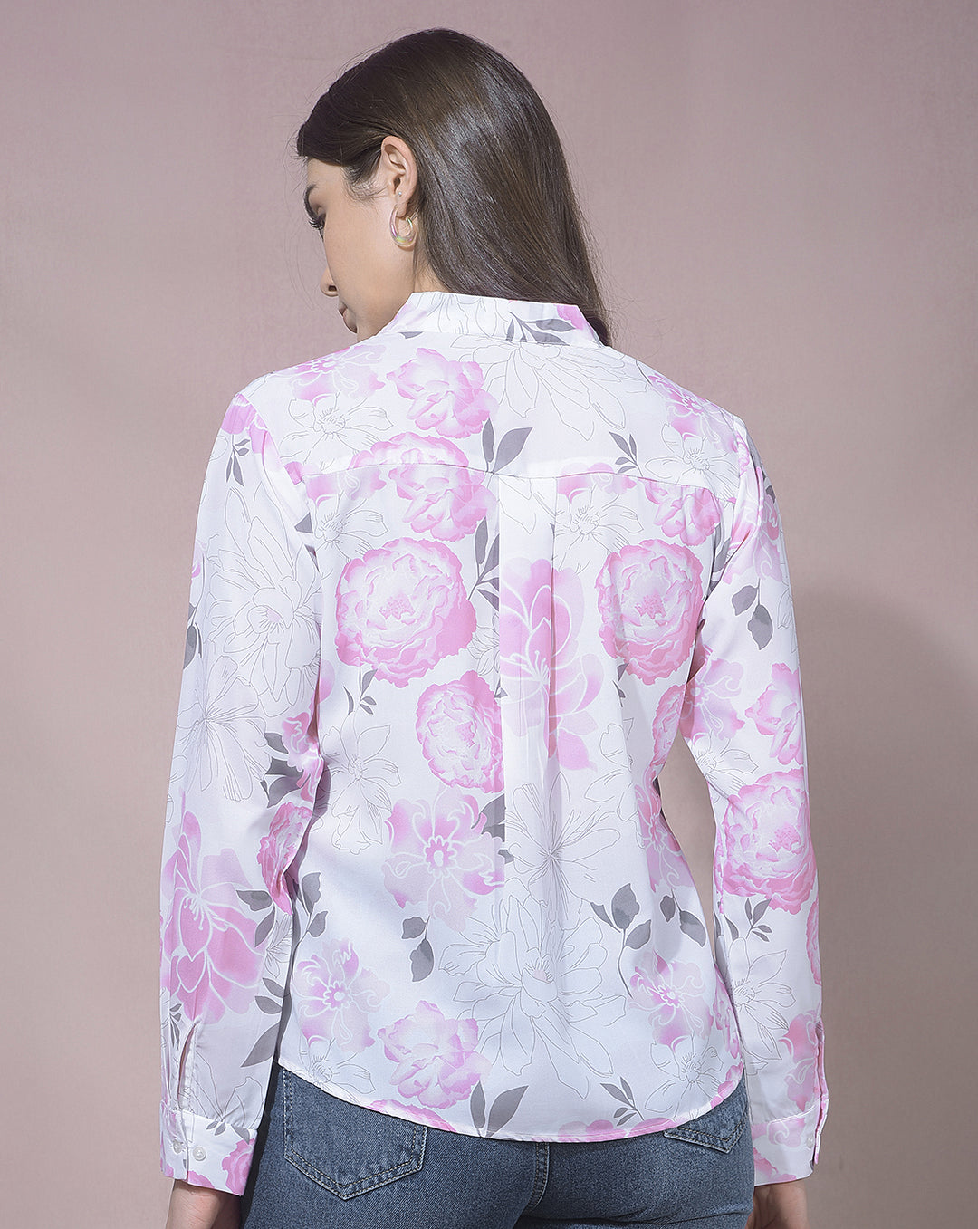 miss forever white printed top