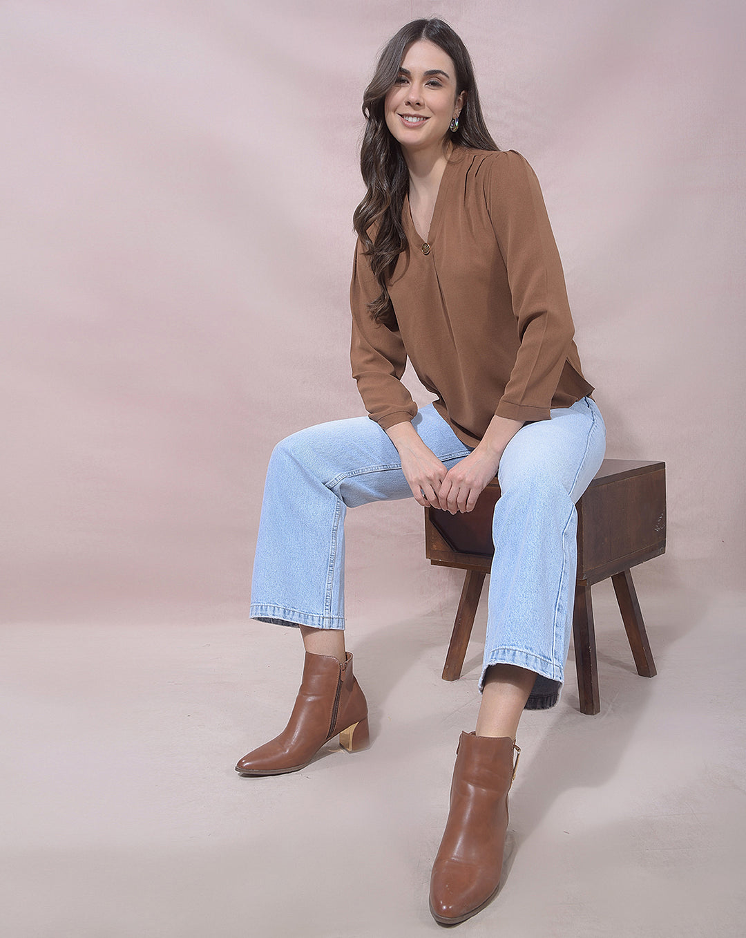 MISS FOREVER LIGHT BROWN SOLID TOP