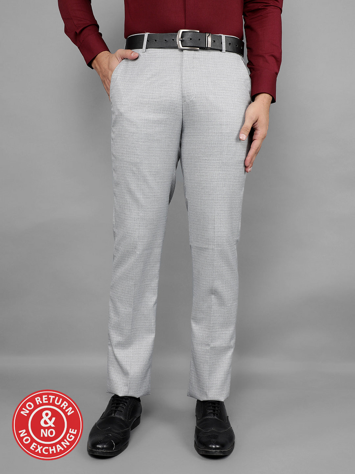 COBB MENS GREY FORMAL TROUSERS