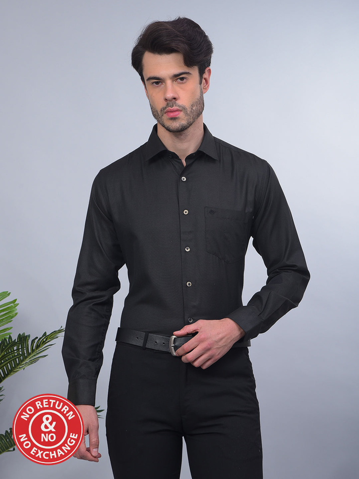 COBB SOLID DARK OLIVE SMART-FIT FORMAL SHIRT