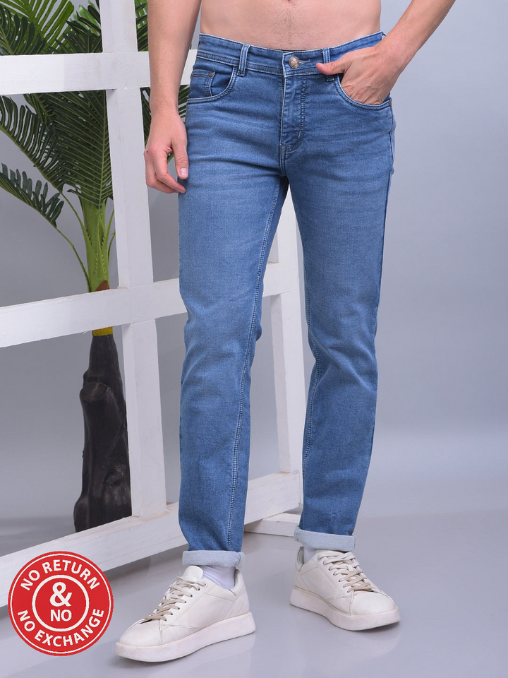 COBB DUSTY BLUE NARROW-FIT PREMIUM JEANS