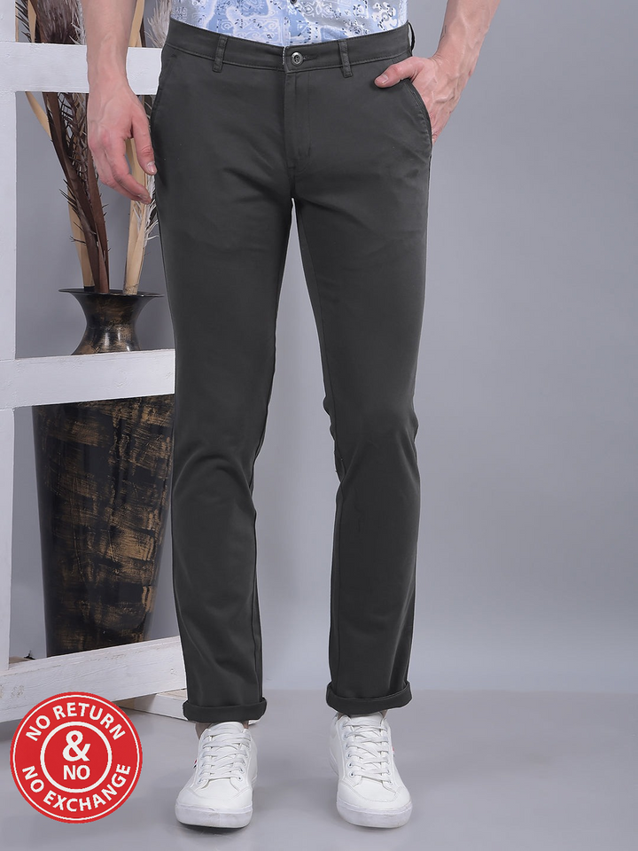 COBB SOLID DARK GREY ULTRA-FIT CASUAL TROUSER