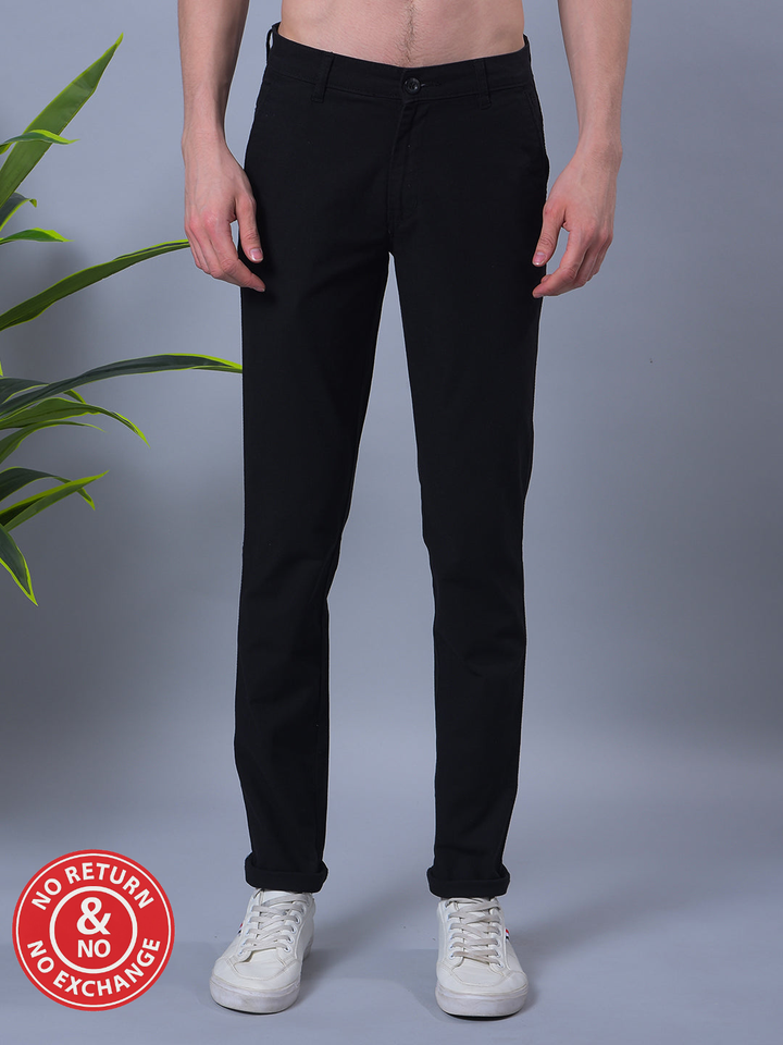 COBB BLACK LINEN ULTRA-FIT CASUAL TROUSER