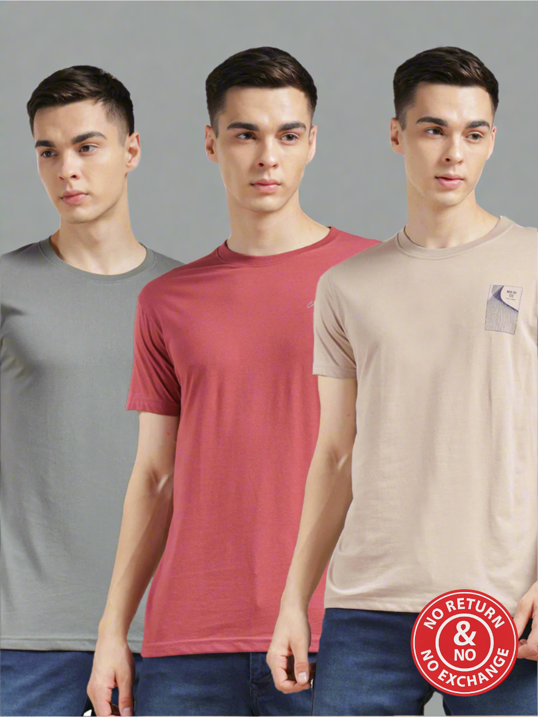 COBB PACK OF 3 ASSORTED ROUND NECK T-SHIRT