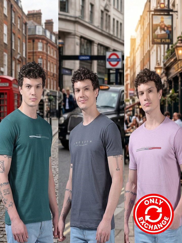 COBB PACK OF 3 ROUND NECK ASSORTED T-SHIRT