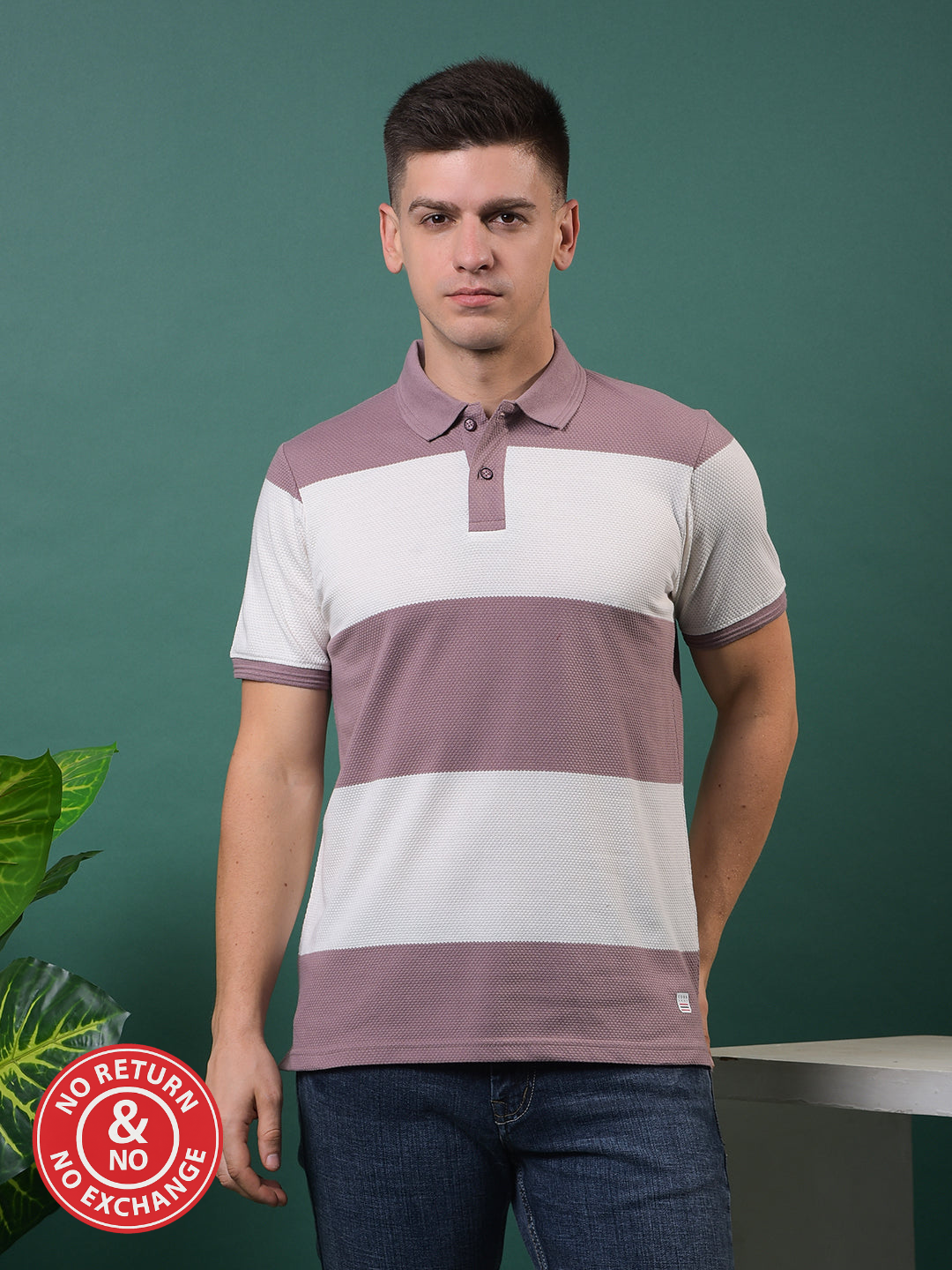 COBB GRAPE COLOR-BLOCK POLO NECK T-SHIRT