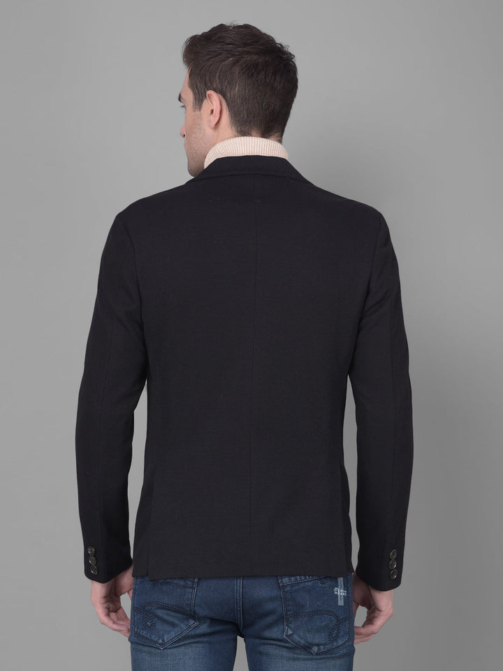 cobb solid black casual blazer