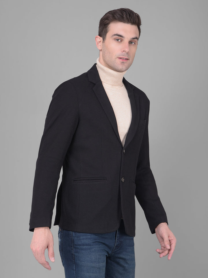 cobb solid black casual blazer