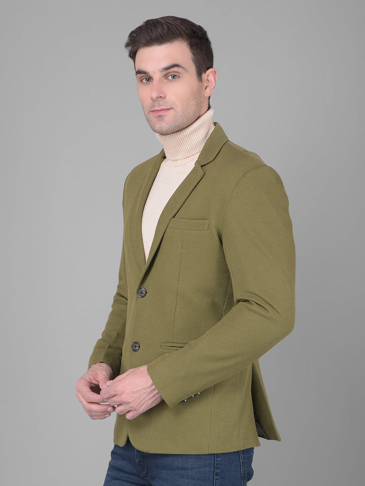 cobb solid olive casual blazer