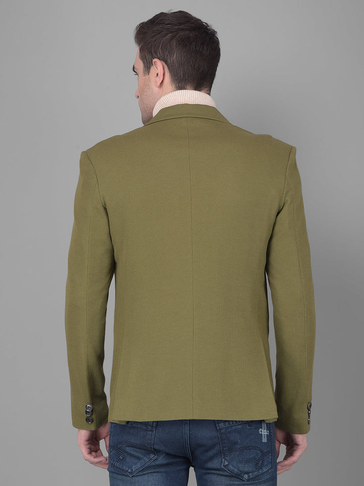 cobb solid olive casual blazer