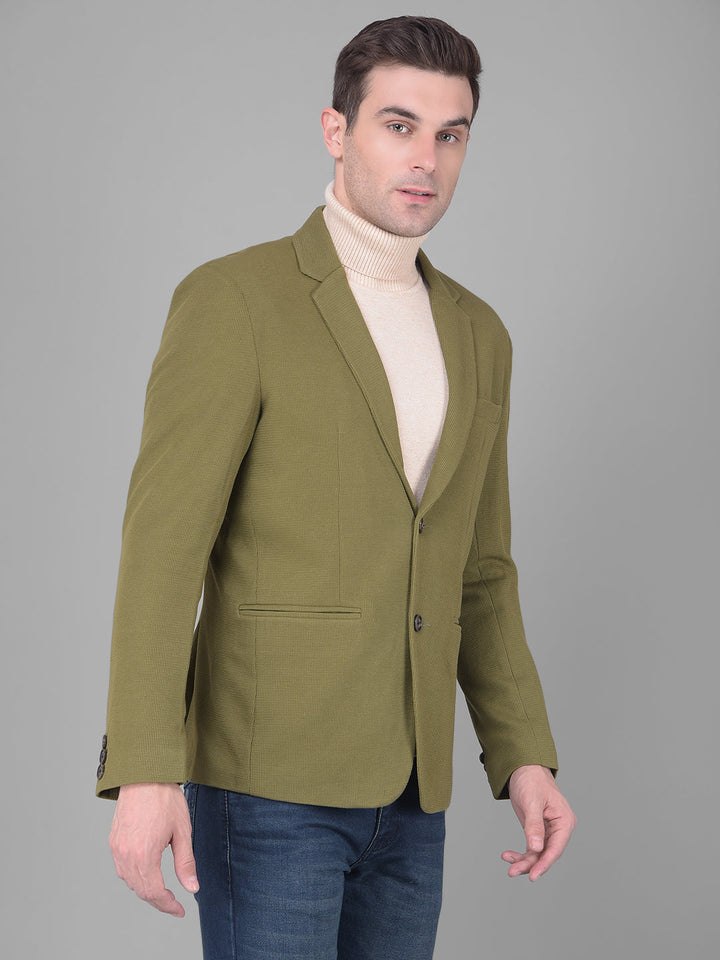 cobb solid olive casual blazer