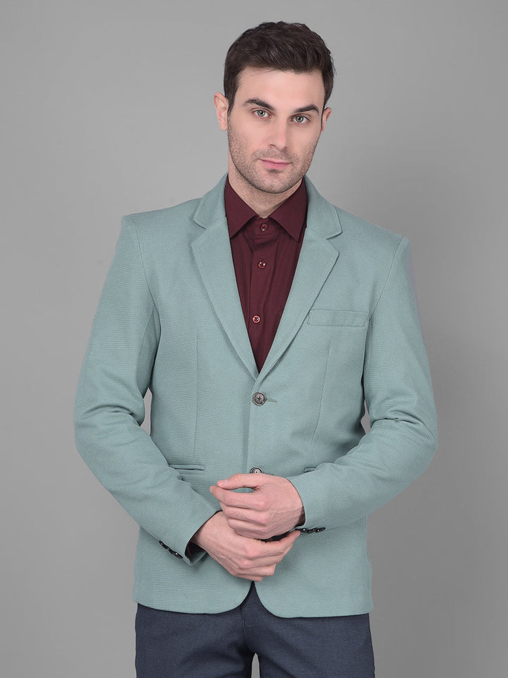 Cobb Solid Sea Green Casual Blazer