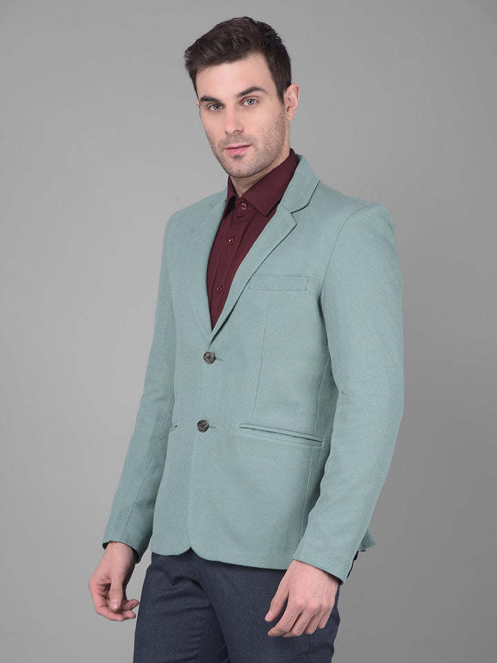 Cobb Solid Sea Green Casual Blazer