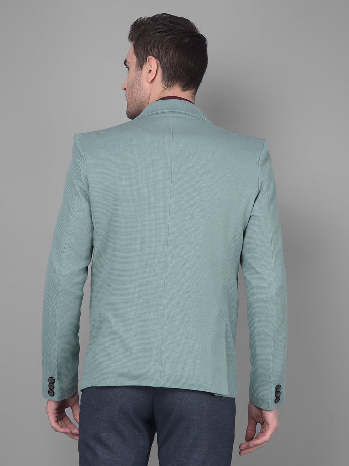 Cobb Solid Sea Green Casual Blazer