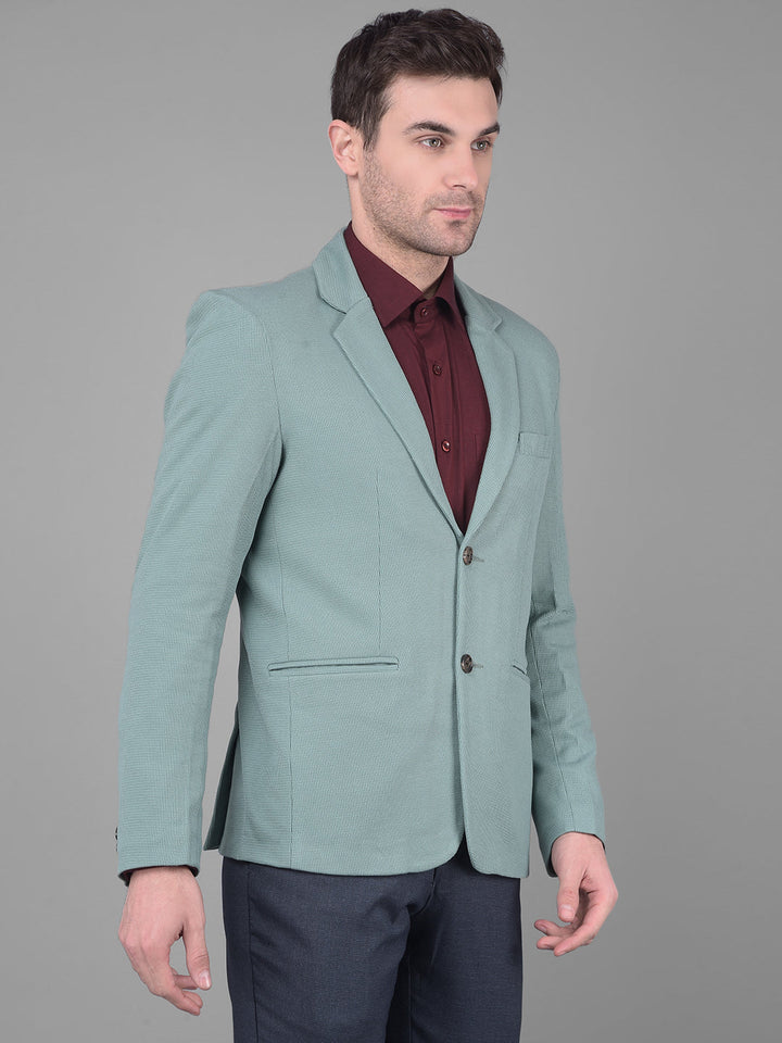 Cobb Solid Sea Green Casual Blazer