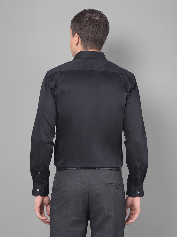 cobb solid black smart fit formal shirt