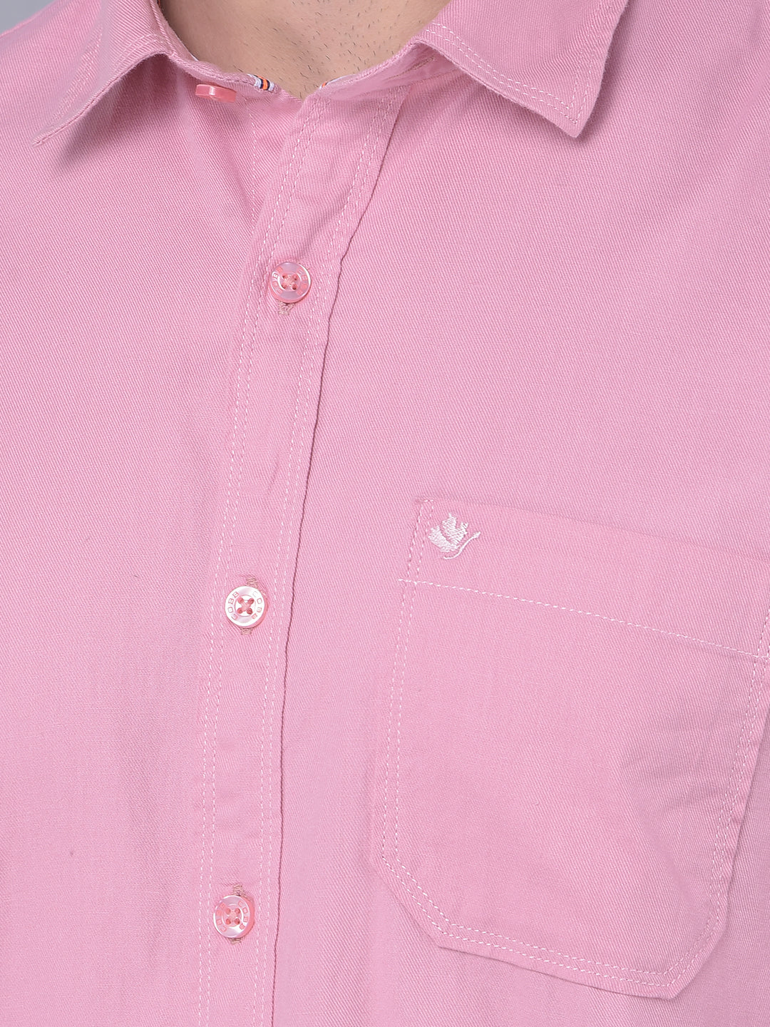 COBB SOLID FLAMINGO PINK SLIM FIT CASUAL SHIRT