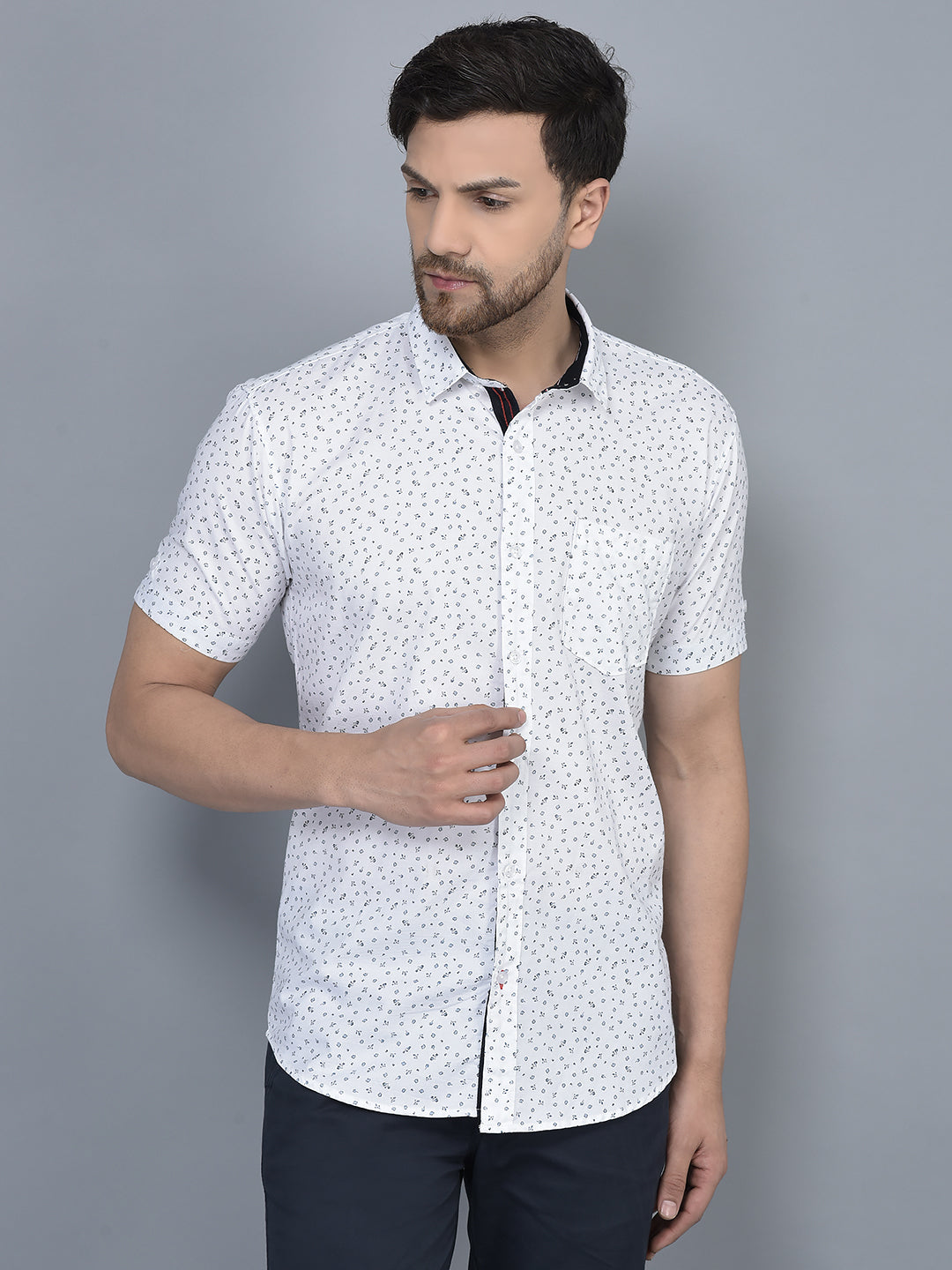 Cobb White Printed Slim Fit Casual Shirt - Timeless Elegance and Modern ...