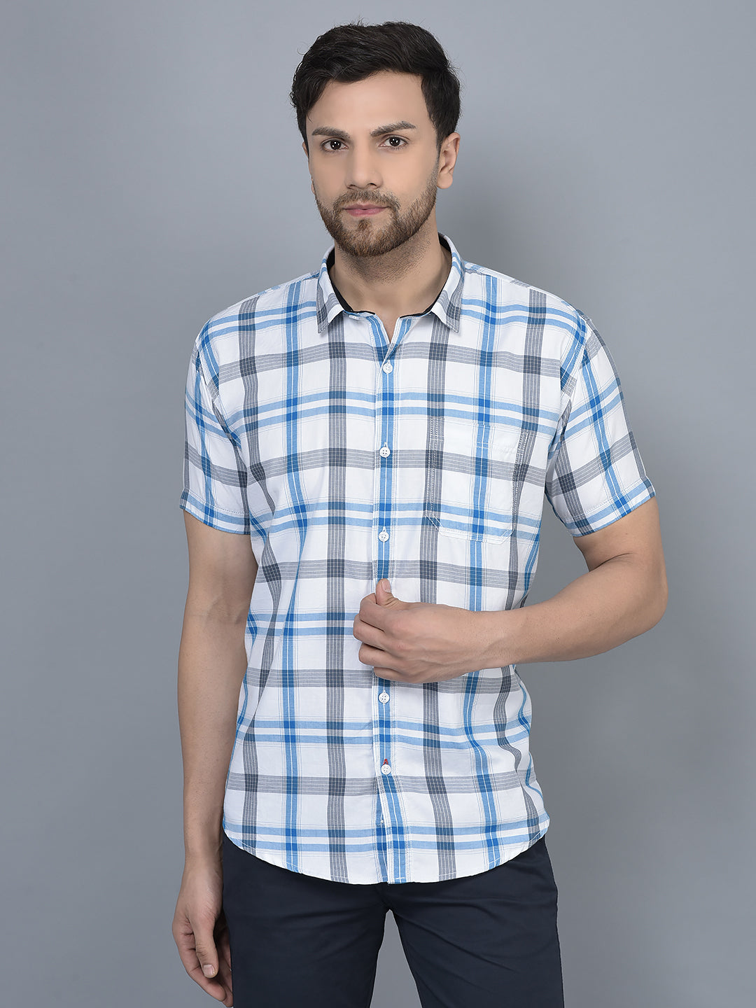 Timeless Elegance with the Cobb White Check Slim Fit Casual Shirt