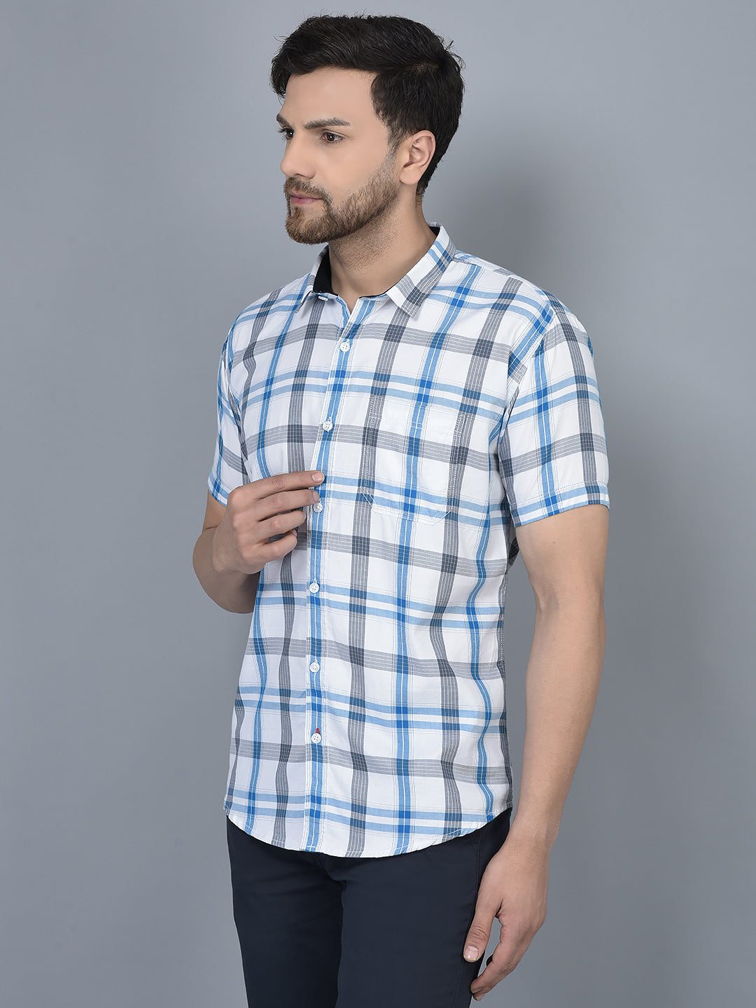 Timeless Elegance with the Cobb White Check Slim Fit Casual Shirt