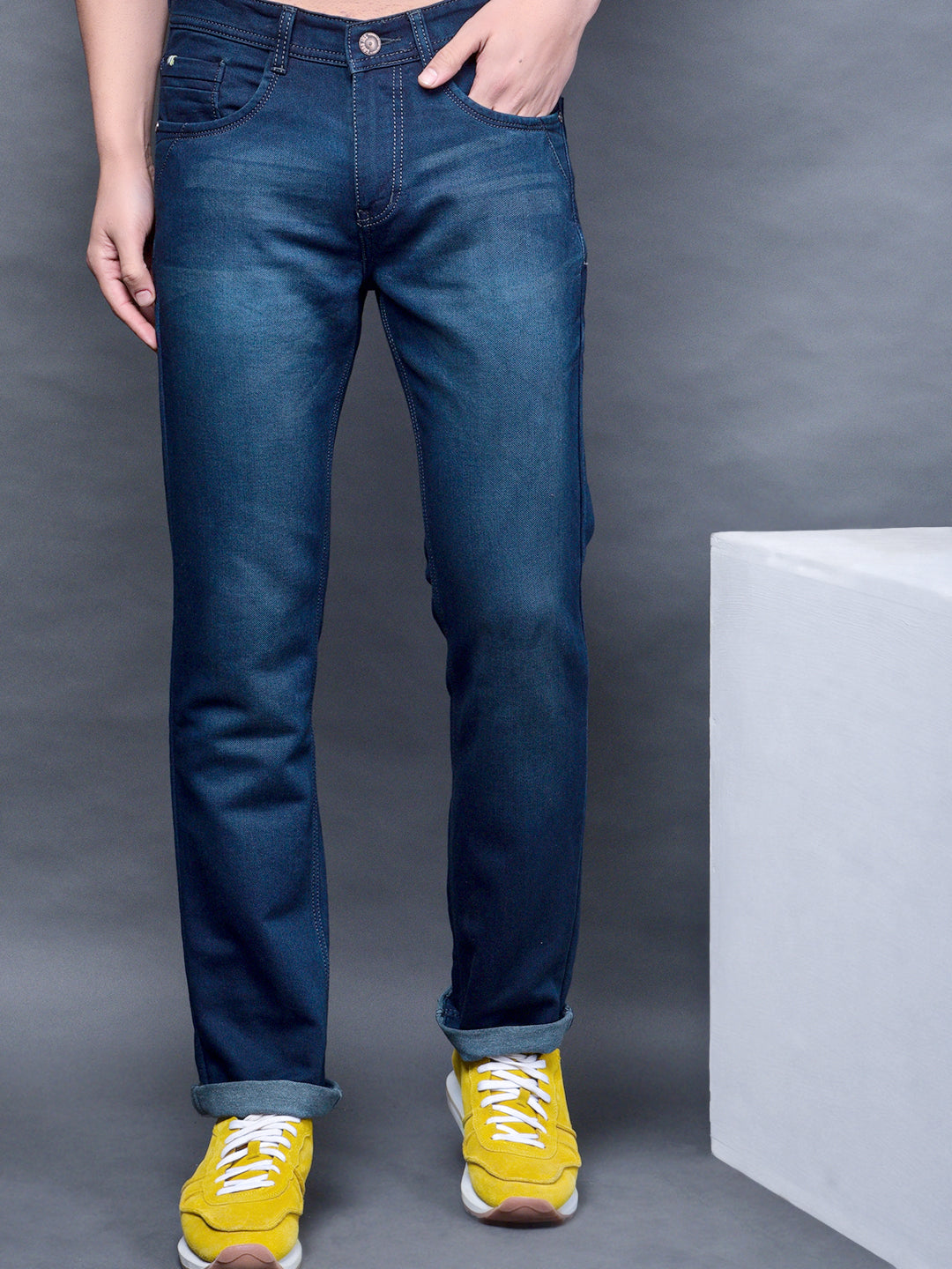 Cobb Navy Blue Straight Fit Jeans Navy Blue