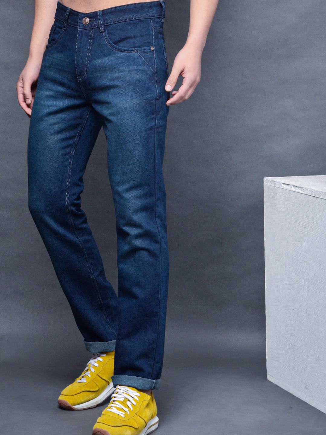 Cobb Navy Blue Straight Fit Jeans