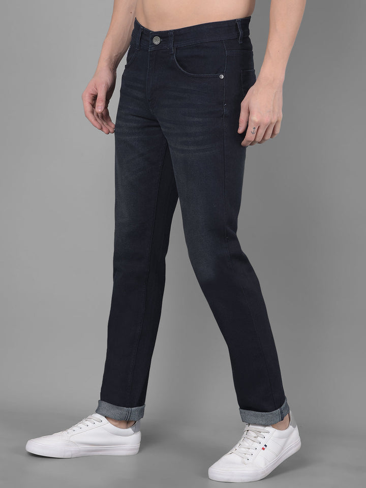 cobb navy blue narrow fit jeans