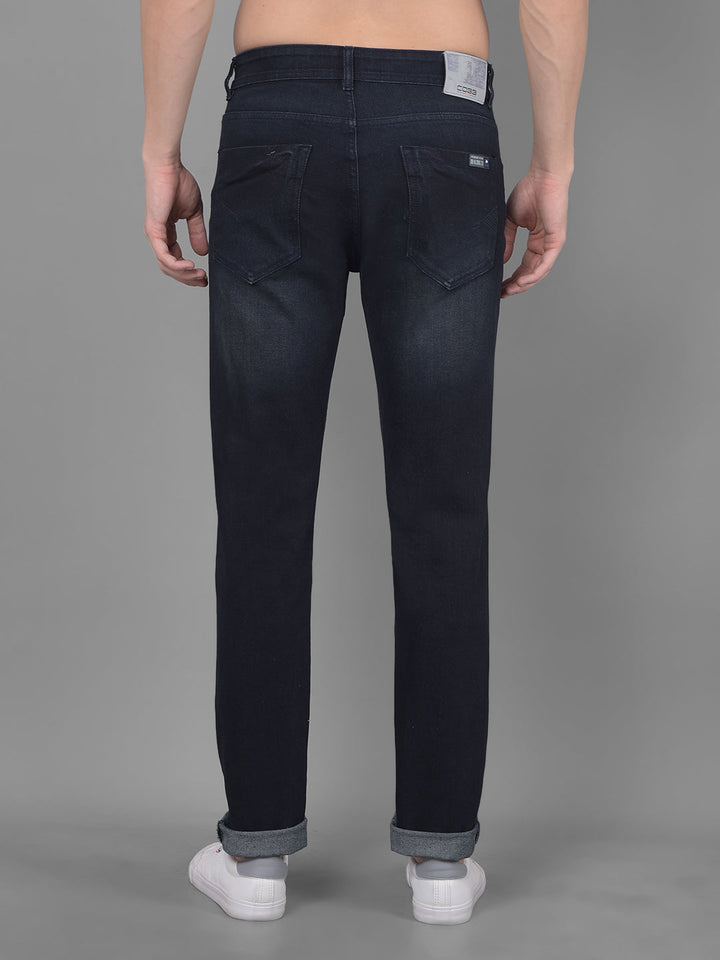 cobb navy blue narrow fit jeans