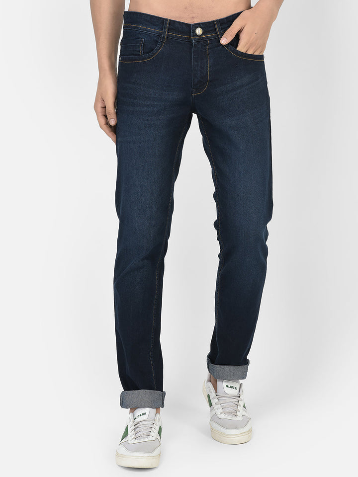 Cobb Navy Blue Narrow Fit Jeans Navy Blue