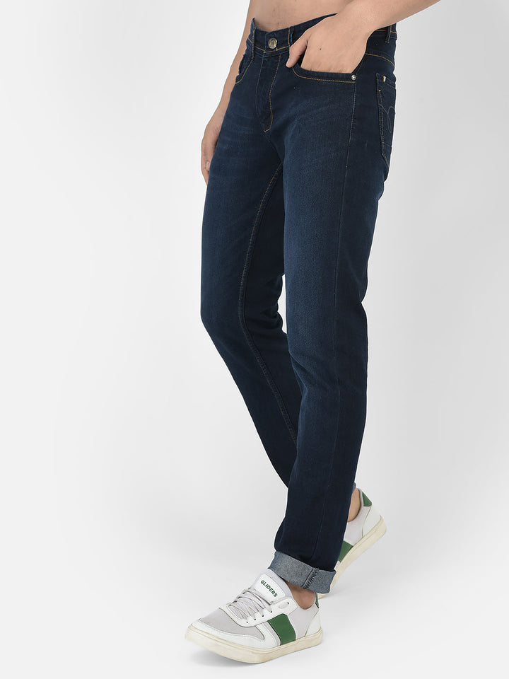 Cobb Navy Blue Narrow Fit Jeans