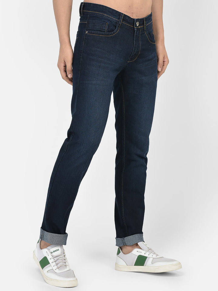 Cobb Navy Blue Narrow Fit Jeans