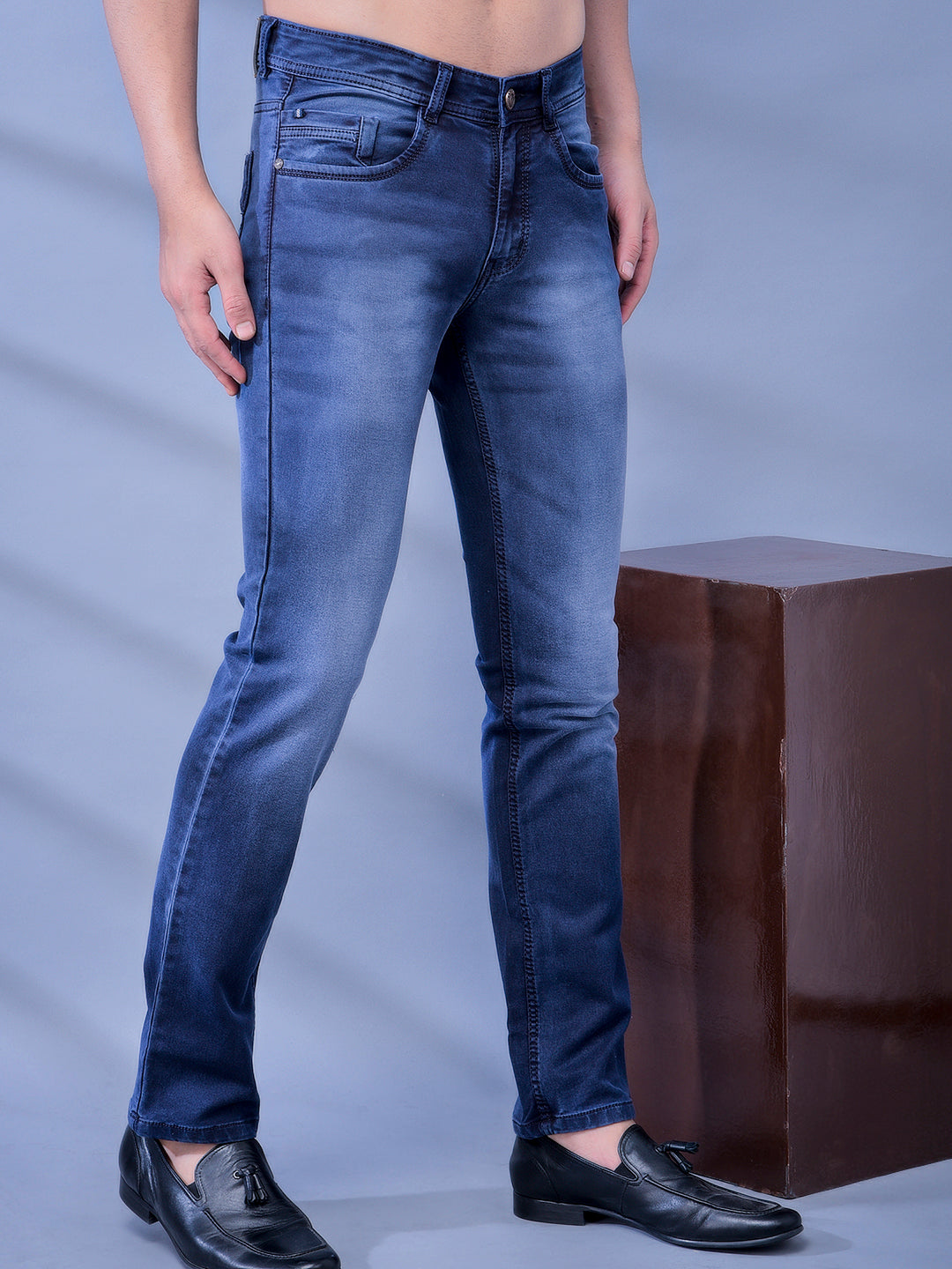 Cobb Navy Blue Straight Fit Jeans