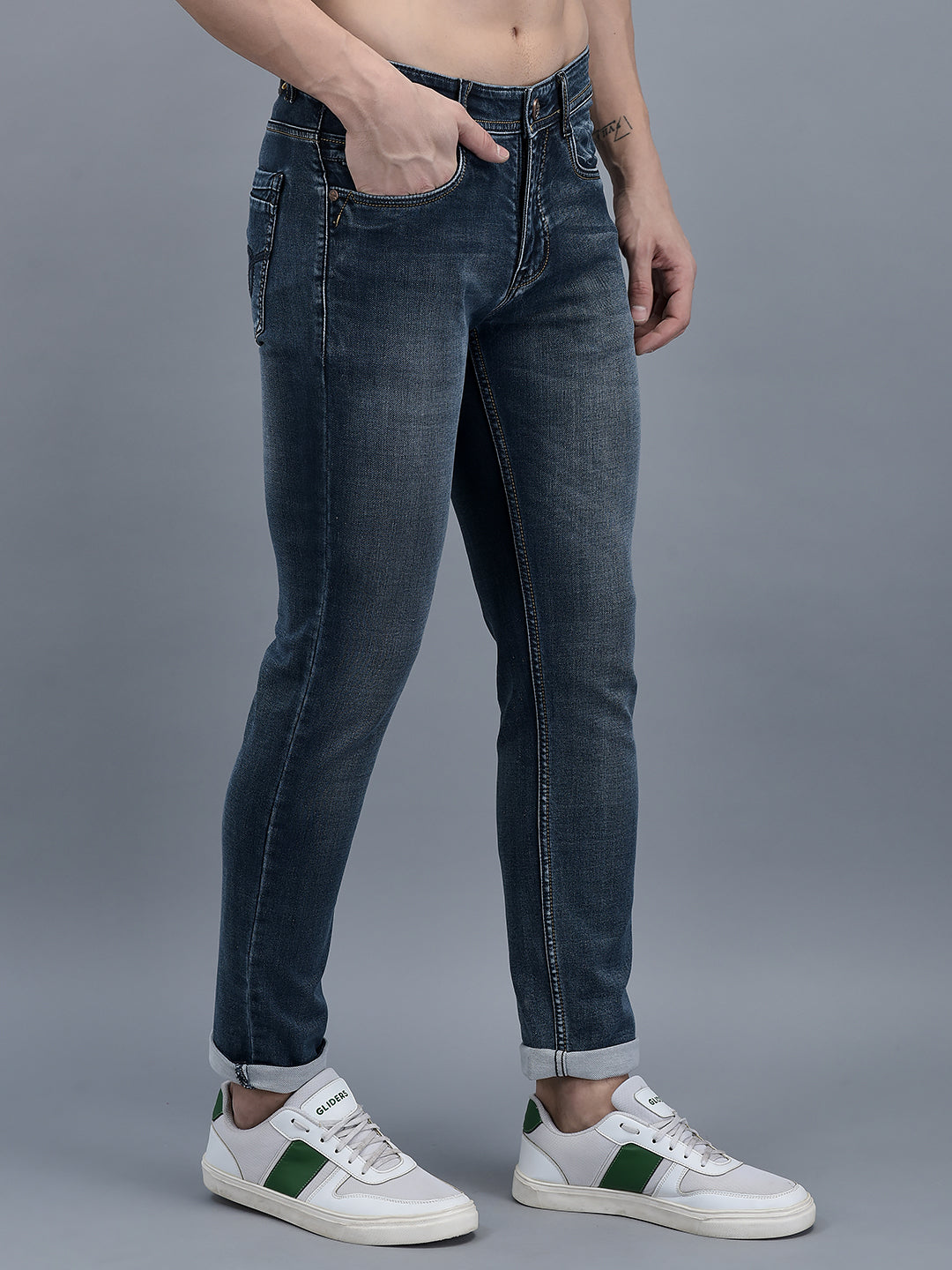 Cobb Navy Blue Narrow Fit Jeans