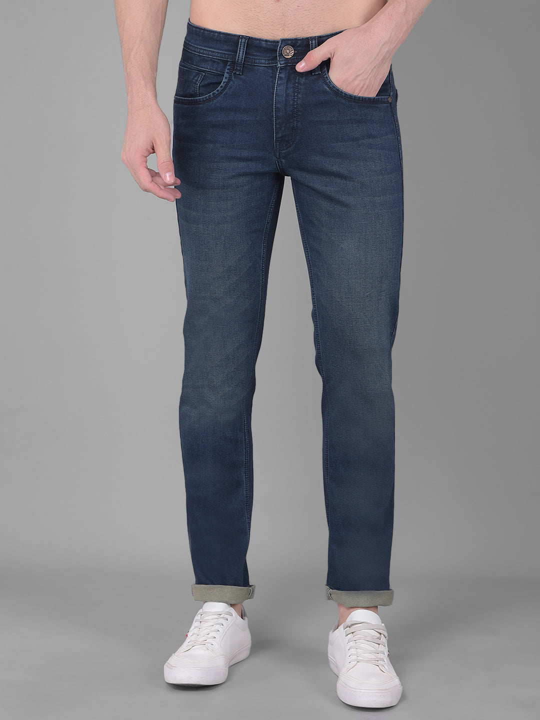 Faded Men Ankle Length Jeans, Blue at Rs 599/piece in New Delhi