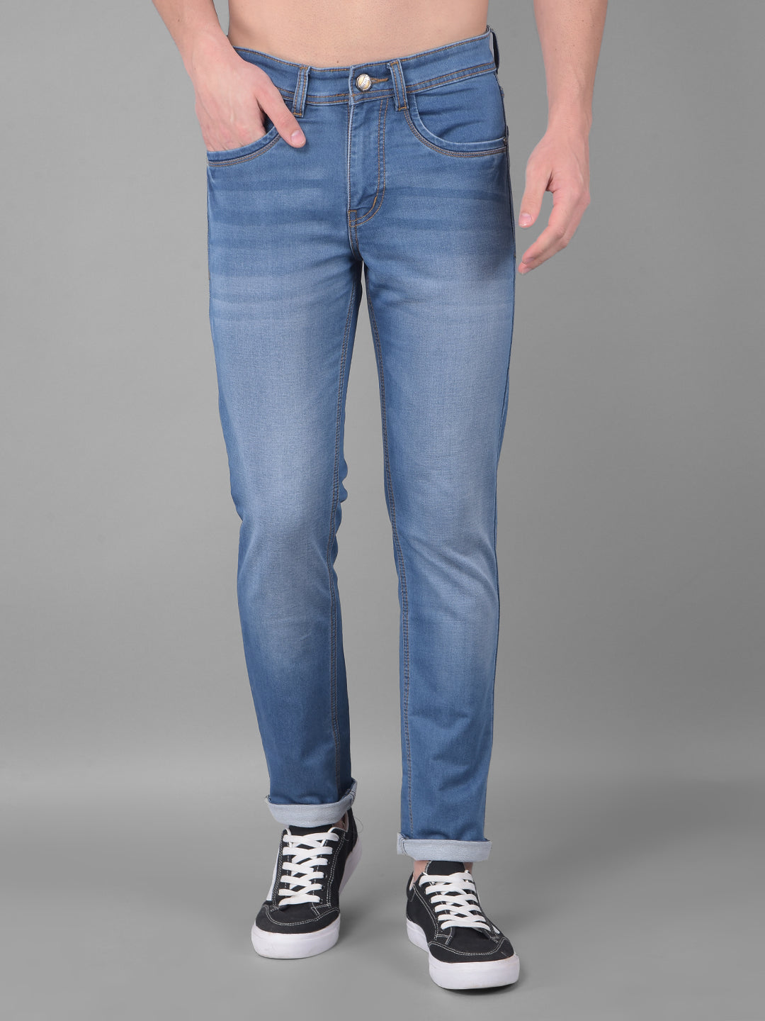 Step up Your Denim Game with Cobb Blue Narrow Fit Premium Jeans - Shop Now!