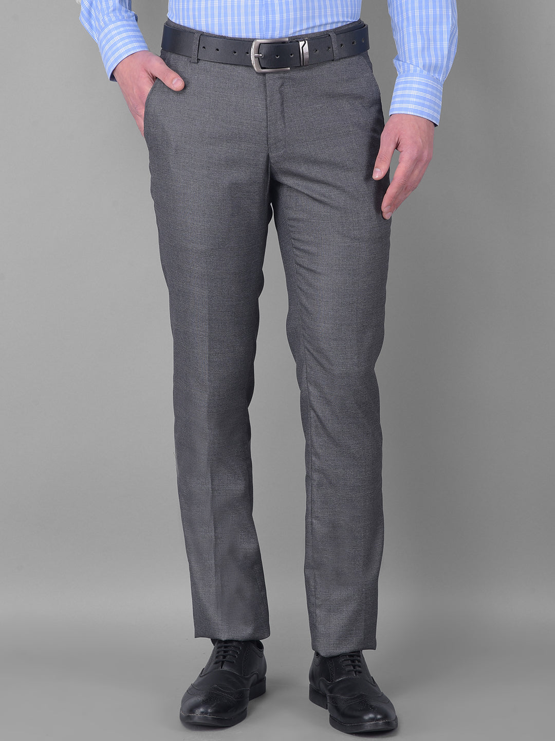 cobb dark grey ultra fit formal trouser