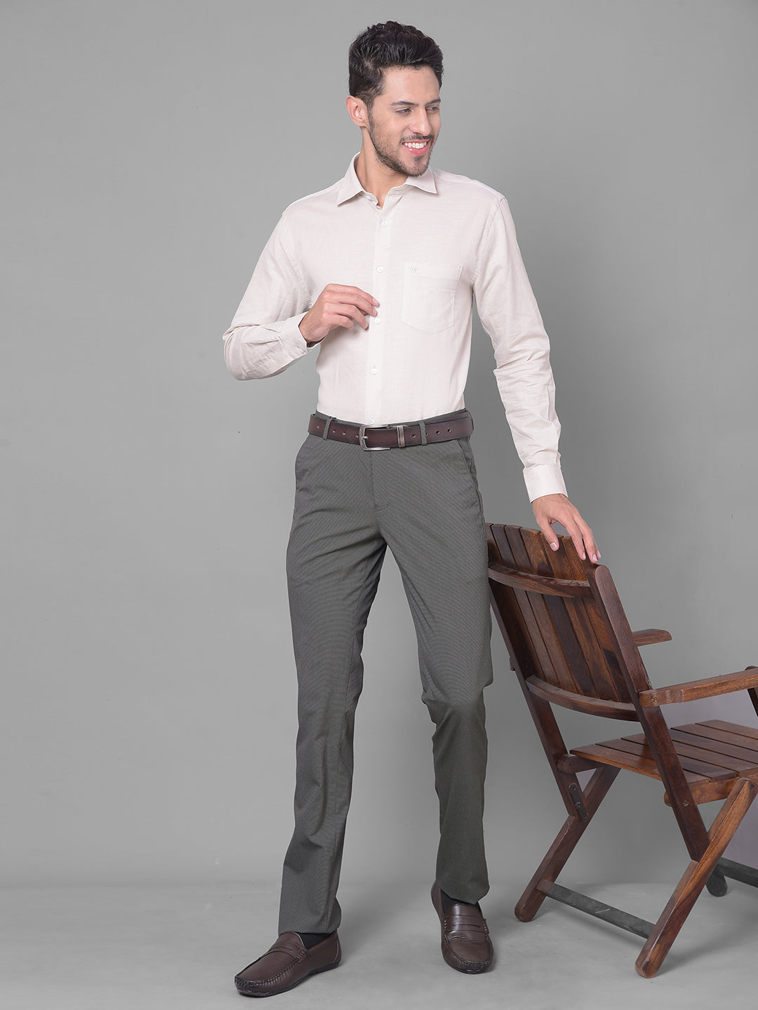 Cobb Light Grey Ultra Fit Formal Trouser