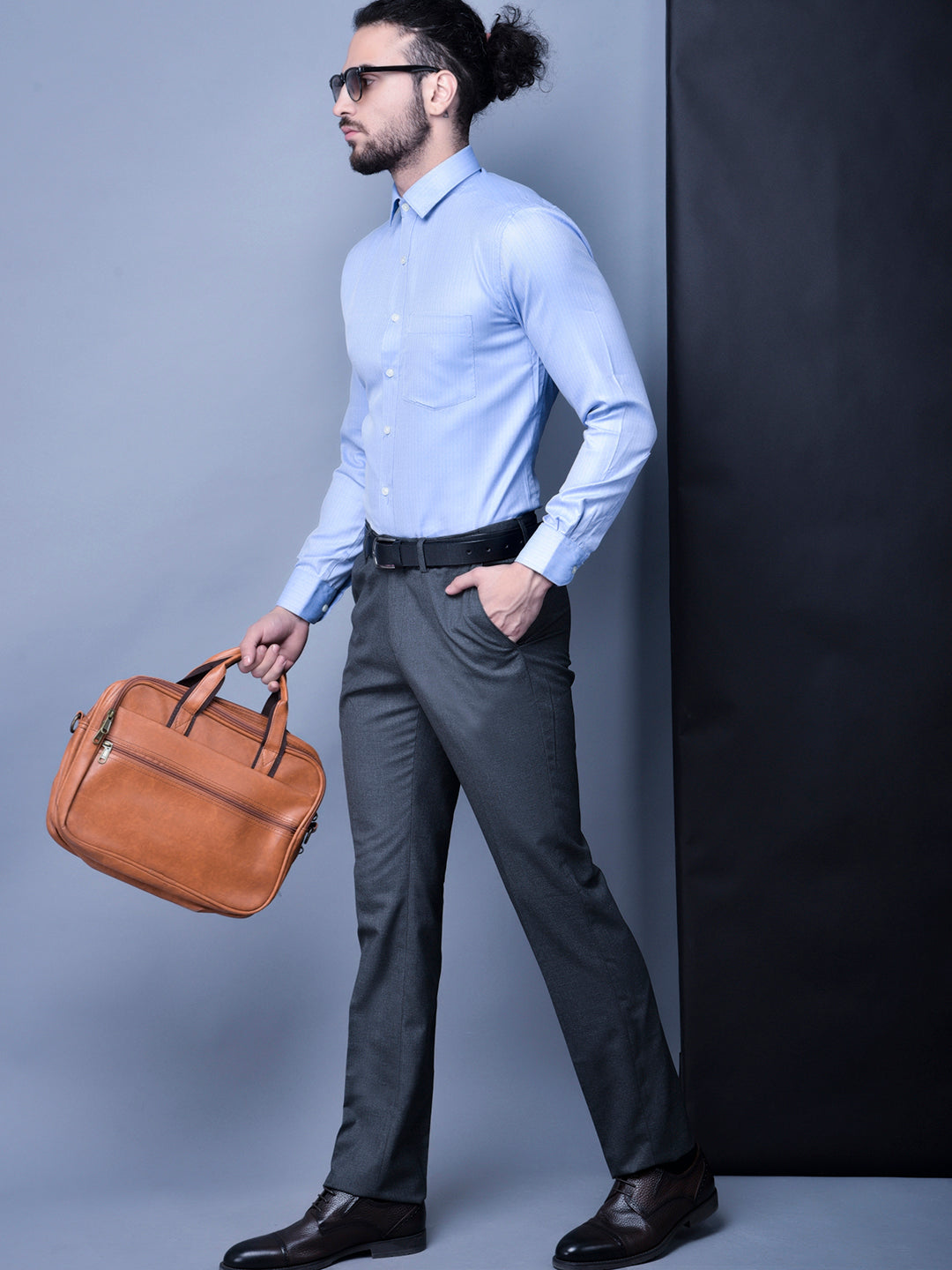 Buy COBB Men Black Regular Fit Self Design Formal Trousers - Trousers for  Men 8624047 | Myntra