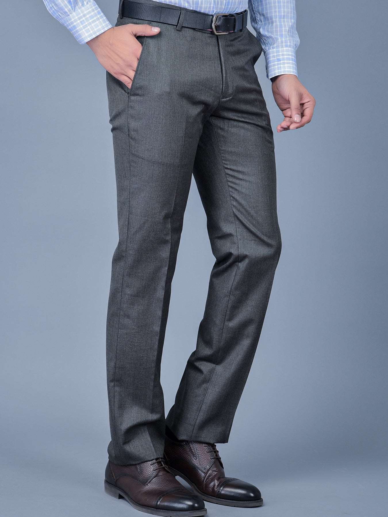 Elevate Your Style with our Cobb Dark Grey Ultra Fit Formal Trouser