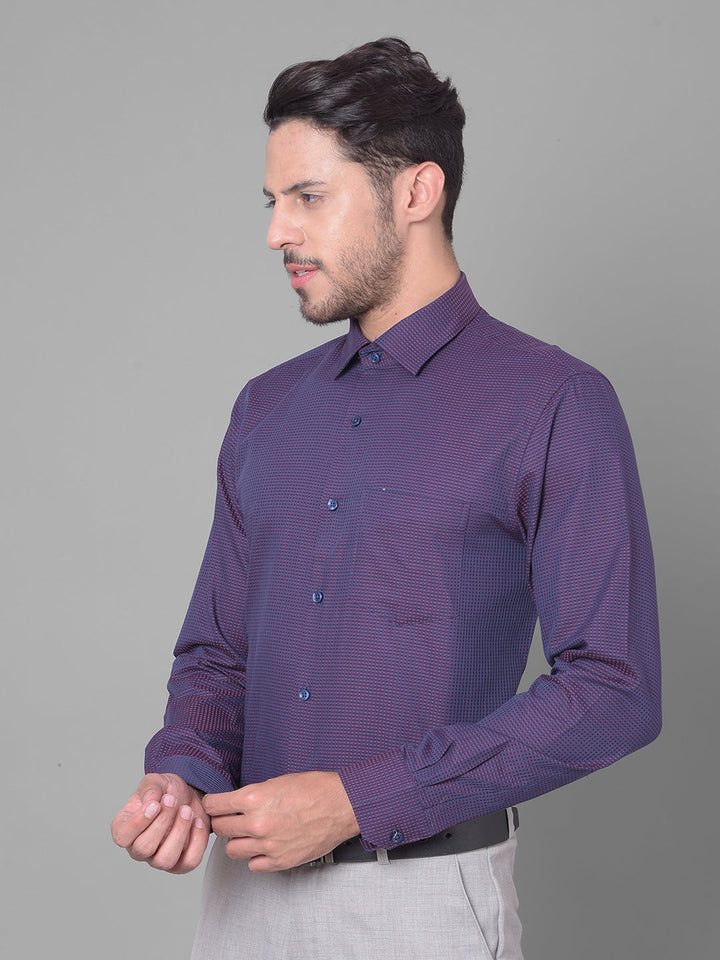 Cobb Purple Solid Slim Fit Formal Shirt